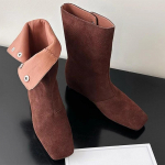 Aulinukai moterims plok&scaron;čiu padu kvadratiniu priekiu odiniai batai moterims 2024 m. tendencija gotikiniai žieminiai nauji pankroko gladiatoriai sniego motociklininko botai moterims 40