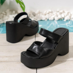Moteri&scaron;kos &scaron;lepetės su platforma Vasaros Nauja mada Peep Toe Wedges Batai moterims Laisvalaikio stora apačia paplūdimio &scaron;lepetės Moteri&scaron;ka Zapatos 42 sidabras