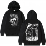 Rock Band The Exploited Grafinis Džemperis Su Gobtuvu Punks Not Dead Džemperiai Ruduo Žiema Vyrai Moterys Hip Hop Gotikinis Punk Perdyidelis Džemperis XL gray