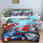 Anime Kapitono Amerikos Antklodės Užvalkalų Rinkinys Vaikams Antklodė Berniukų Lovos Patalynė Vaikų Lovos Patalynės Rinkinys Užvalkalas Viengulis Didelis Karali&scaron;ko Dydžio EU Single(135*200cm)3pcs