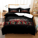 Muzikinės grupės Gorillaz patalynės komplektas Anime antklodės užvalkalai Dvigulė lova Viengulė lova Patalynės antklodės užvalkalas Animacinis vaikų patalynės komplektas namams EU Single(135*200cm)3pcs black
