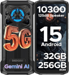 DOOGEE 5G Blade20 Play Mobilusis telefonas, 32GB+256GB, 10300mAh, 6.6'' Ekranas, 50MP, Android 15 sidabras