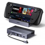 UGREEN stotelė Steam Hub, su HDMI 100W PD USB-C 1000Mbps ir reguliuojamu kampu stovas, Deck/Switch/Rog Ally/Legion Go, 6-in-1 USB-C 4K@120Hz 2.1, juoda