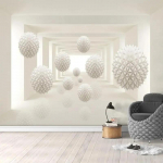 Modernūs Abstraktūs Tapetai Geometriniai 3d Kūrybinės Erdvės Foto Tapetai Svetainei Miegamajam Sieninis Muralas 200 cm(W) x 140 cm(H) beige