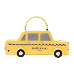Kate Spade NYC 3D taksi logotipo lakuotos odos moteri&scaron;ka rankinė su spaudėmis, geltona Basic Set (Bag+Dust Bag) geltona