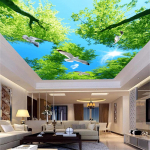 3D Dangaus tapetai Lubų Dangaus Freska Saulės &Scaron;viesos Mi&scaron;ko Lubų Freska 200 cm(W) x 140 cm(H)