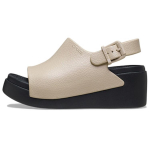 Crocs Ka&scaron;toninės Debesies Retro Patogūs Auk&scaron;takulniai Vienu Dirželiu Basutės 8cm Moteri&scaron;kos Basutės Juodos Rudos 213012-0SA 36-37