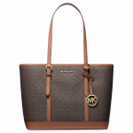 Michael Kors Jet Set Travel Klasikinis monogramos ra&scaron;to Didelės talpos pirkinių krep&scaron;ys Moteri&scaron;kas krep&scaron;ys 35S0GTVT1V-200 Basic Set (Bag+Dust Bag)