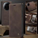 CaseMe For Xiaomi 17 Ultra Prabangus Retro Magnetinis Atverčiamas PU Odinis Telefono Dėklas Xiaomi 17 17Ultra Piniginės Dangtelis Telefono Coque Xiaomi 17 Ultra kava