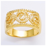 Bague Plaqu&eacute; Or 'D&eacute;esse' blanc dor&eacute; - 10 mm