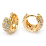 Les Tr&eacute;sors De Lily [L4320] - Cr&eacute;oles Plaqu&eacute; Or 'D&eacute;esse' blanc dor&eacute; - 10x8 mm
