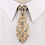 Personality Crystal Neckties Vyno vakarėlio vestuvių ceremonija Metaliniai trumpi prabangūs kaklarai&scaron;čiai Vyri&scaron;ki aksesuarai One size