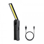 Ne&scaron;iojamas sulankstomas USB darbo žibintas 4 režimų COB žibintuvėlis įkraunamas magnetinis LED žibintuvėlis, lankstus tamsiai pilka spalva