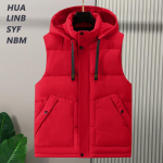 Didelio dydžio S-8XL Neper&scaron;lampama rankovių Parka Vyri&scaron;ka liemenė Madinga vyri&scaron;ka &scaron;ilta liemenė su gobtuvu korėjieti&scaron;ko stiliaus pamink&scaron;tinti paltai 5XL raudona