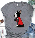 Bostono terjeras &bdquo;I Love Mom Dark Heather&ldquo; unisex mar&scaron;kinėliai