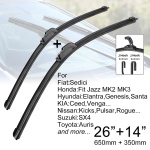 Automobilio priekinio stiklo valytuvai 26 + 14 J kabliukas U tipo universalus FIAT Honda Hyundai KIA Nissan Suzuki Toyota