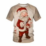 Kalėdinės &scaron;ventinės atmosferos 3D spausdinto ra&scaron;to vyri&scaron;ki mar&scaron;kinėliai trumpomis rankovėmis laisvalaikio mados tendencija O apykakle. 6XL