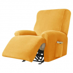 Velvet Fabric Recliner kėdės užvalkalas Lazy Boy Relax Atlo&scaron;iamas sofos užvalkalas Elastinis fotelio užvalkalas, skirtas svetainei namuose 4 Seater geltona