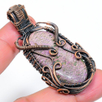 Natural Purpurite Gemstone Handmade Copper Wire Wrap Gift Pendant 2.44 l1z16