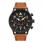 AVI-8 Hawker Hurricane Carey Dvigubo Laiko Debden Juodas Ciferblatas Kvarcinis AV-4088-03 Vyri&scaron;kas Laikrodis juoda