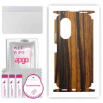 apgo Protective Skin Sticker for the back+sides compatible with Honor 50 SE, Full Wrap Film, Foil, Vinyl - Pattern Tigerwood