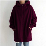 Oversize Moteri&scaron;ki megztiniai Megztiniai Megztiniai Žieminiai Užtrauktukas Ilgos Striukės Paltas Moteri&scaron;ki Gatvės drabužiai su gobtuvu Harajuku Fleece Vir&scaron;utiniai drabužiai XXXXXL