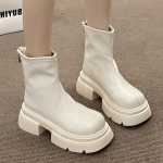 Madingi stori moteri&scaron;ki ankle boots Mados dizainerio vidutinio kulno odiniai batai Moterims 2024 Žiemos Nauja Tendencija Vaik&scaron;čiojimui Suknelei Goth Botas Mujer 40 juoda