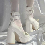 Stambūs platforminiai auk&scaron;takulniai, auk&scaron;takulniai su sagtimi, apvalūs bateliai su kaspinėliais, moteri&scaron;ki batai su storu kulnu, Mary Jane, Lolita, su kulk&scaron;nies dirželiu, Cosplay batai 35