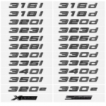 Blizgus juodas 320i 320d 320e 325d 328d 330i 330d 330e 335d 340d emblemos lipdukas, skirtas BMW Serie 3 E90 E91 E92 F30 F31 F34 G20 G21 330d
