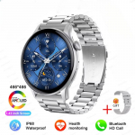 Naujas i&scaron;manusis laikrodis moterims AMOLED ekranas Visada rodo laiką NFC IP68 atsparus vandeniui Sportinis skambučių moterų i&scaron;manusis laikrodis Huawei Xiaomi Apple Steel belt sidabras
