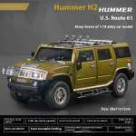 1 modeliavimas:18 Hummer H2 Lydinio Visureigis Die-cast Metalinis Modelis Namų Vidaus Papuo&scaron;alai Garsas ir &Scaron;viesa Atitraukiamas Vaikų Žaislas Berniuko Gimtadienio Dovana juoda