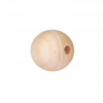 Perles en bois brut rondes 3 cm trou 0,7 cm 4 pi&egrave;ces