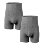 MOMONGA Pilvo &scaron;ildytuvas Bokseriai Rinkinys &scaron;altam orui Priekiniai apatiniai, 2, Vyri&scaron;ki, Apsauga, Atsegami, j1-23 (Grėjus, L) pilka spalva