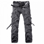 Cargo Pants Vyri&scaron;kos mados laisvalaikio kelnės Daugiaki&scaron;enės tiesios karinės kelnės 42 pilka