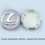4 vnt. 62 mm automobilio ratų centriniai dangteliai, stebulės emblemos dangteliai, skirti Lexus IS250 IS200 CT200h GS300 LS430 RX450h LX570 IS300 ES RX LS IS NX CT pilka