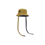 Gucci GG Dvipusė kibiro formos kepuraitė 'Geltona Mėlyna' Unisex 809879170 L beige