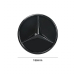 3D 188mm Priekinės grotelės Žvaigždės logotipas Emblema Ženklelis Mercedes-Benz C klasės 2014-2018 GLC Automobilio emblemos black