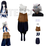 Moterų Helovino Kostiumai Anime Demonas Hashibira Inosuke Cosplay Kiaulės Kaukė Kelnės Su Įvyniojimu Kimetsu no Yaiba Perukas Kostiumas M gray