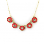 Les Tr&eacute;sors De Lily [N4074] - Collier cr&eacute;ateur 'Navajos' rouge dor&eacute; auksas