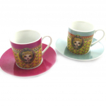 Lili Petrol [M9874] - Coffret 2 tasses &agrave; caf&eacute; 'Lili Petrol' rose vert (Chlo&eacute;) - 5x6 cm