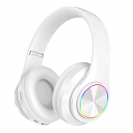 40 mm garsiakalbiai LED &bdquo;Bluetooth 5.0&ldquo; ausinės &bdquo;Ice Crack&ldquo; mikrofonas, žaidimų ausinės balta