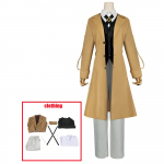 Anime Bungo Stray Dogs Dazai Osamu Cosplay Kostiumas Ilgas Striukės Palto Kostiumas Suaugusiems Vyrams Vėjo Striukė Helovino Kalėdiniai drabužiai L