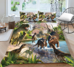 3D Dinozaurų patalynės komplektas Prehistorinis gyvūnas Berniukų kambarys Antklodės užvalkalas Paklodė/Dvigubas EU135 * 200 Pilno dydžio Greitai džiūstantis Užtrauktuku Namų tekstilė DE 100x135cm gray