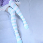Kawaii Lolita medvilninės kojinės Žavingos Anime Cosplay Stripe &Scaron;launų Auk&scaron;tos Kojinės Mokyklos Mergaitėms Per kelis Kojinės One Size