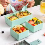 1400 ml dviguba plastikinė prie&scaron;piečių dėžutė, trys skyriai, sandariai uždaryta, kad būtų i&scaron;vengta maisto mai&scaron;ymo &bdquo;Perfect Meal Match&ldquo; mikrobangų pietų dėžutė rožinė