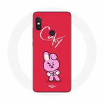 Coque pour Xiaomi Redmi Note 5 AI Dual Camera BTS Bangtan Gar&ccedil;ons BT21 Cooky Fond Rouge