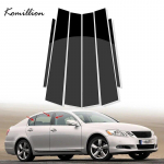 6 vnt. Automobilio durelių langų statramsčio stulpeliai Apdailos lipdukai Blizgūs juodi i&scaron;oriniai priedai, skirti Lexus GS 2006 2007 2008 2009 2010 2011 m.