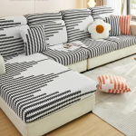 Tamprus sofos užvalkalas &bdquo;Viskas įskaičiuota&ldquo; Universalus užvalkalas &bdquo;Four Seasons&ldquo; Universalus lengvas ir prabangus nuo įbrėžimų apsaugantis sofos užvalkalas. Backrests S juoda