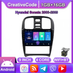 Android Carplay Car Radio Multimidia Video Player Navigation GPS, skirtas Hyundai Sonata 2003-2009 2din Head Unit 1+16GB