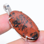 Natural Mahogany Obsidian Gemstone 925 Sterling Silver Pendant 1.89 u6o22